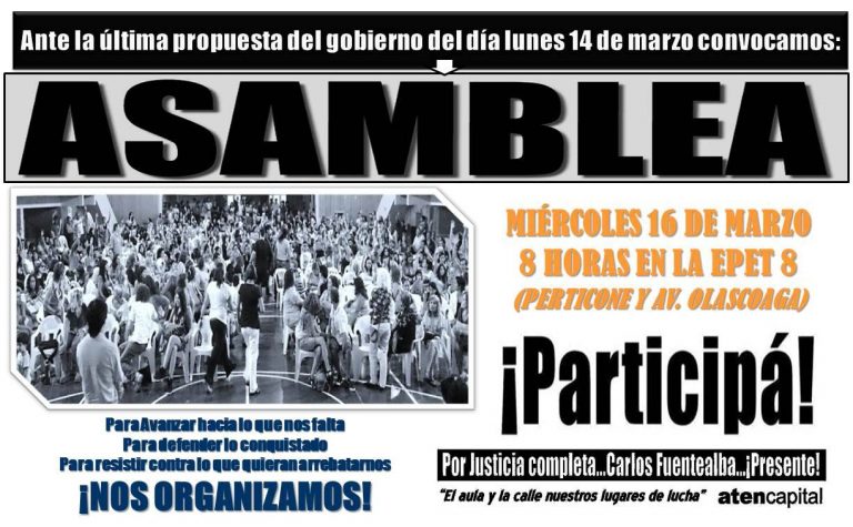 Lee más sobre el artículo Miércoles 16 de marzo: Asamblea