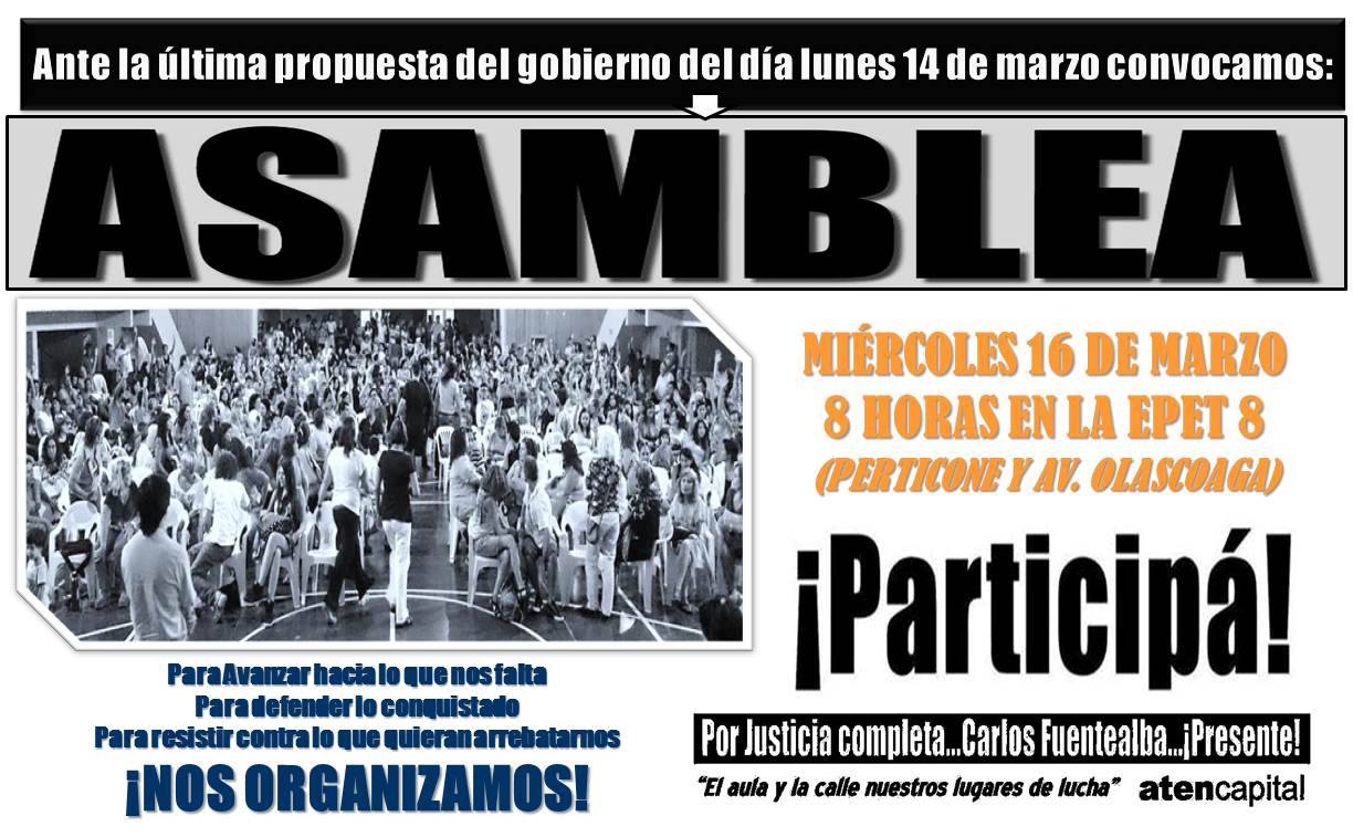 En este momento estás viendo Miércoles 16 de marzo: Asamblea