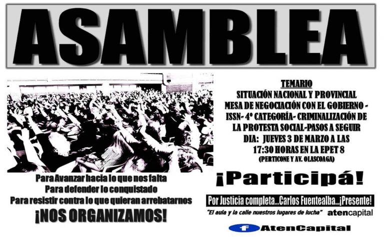 Lee más sobre el artículo Jueves 3 de Marzo, asamblea