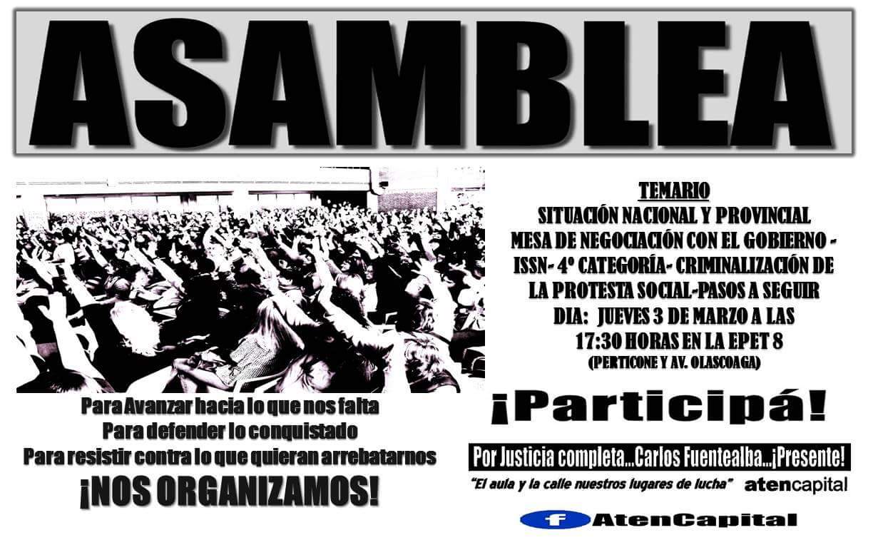 En este momento estás viendo Jueves 3 de Marzo, asamblea
