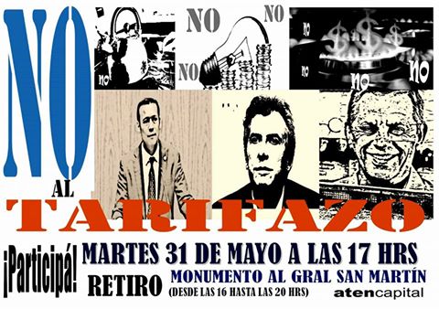 En este momento estás viendo 31 de mayo: no al tarifazo