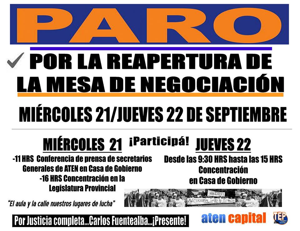 En este momento estás viendo 21 y 22 de septiembre: PARO