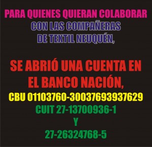 Lee más sobre el artículo Solidaridad con las trabajadoras textiles. (Nota actualizada 9/3/17)