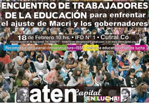 Lee más sobre el artículo ASAMBLEAS MASIVAS PARA PREPARAR EL PLAN DE LUCHA  CONTRA EL AJUSTE DE MACRI Y GUTIERREZ