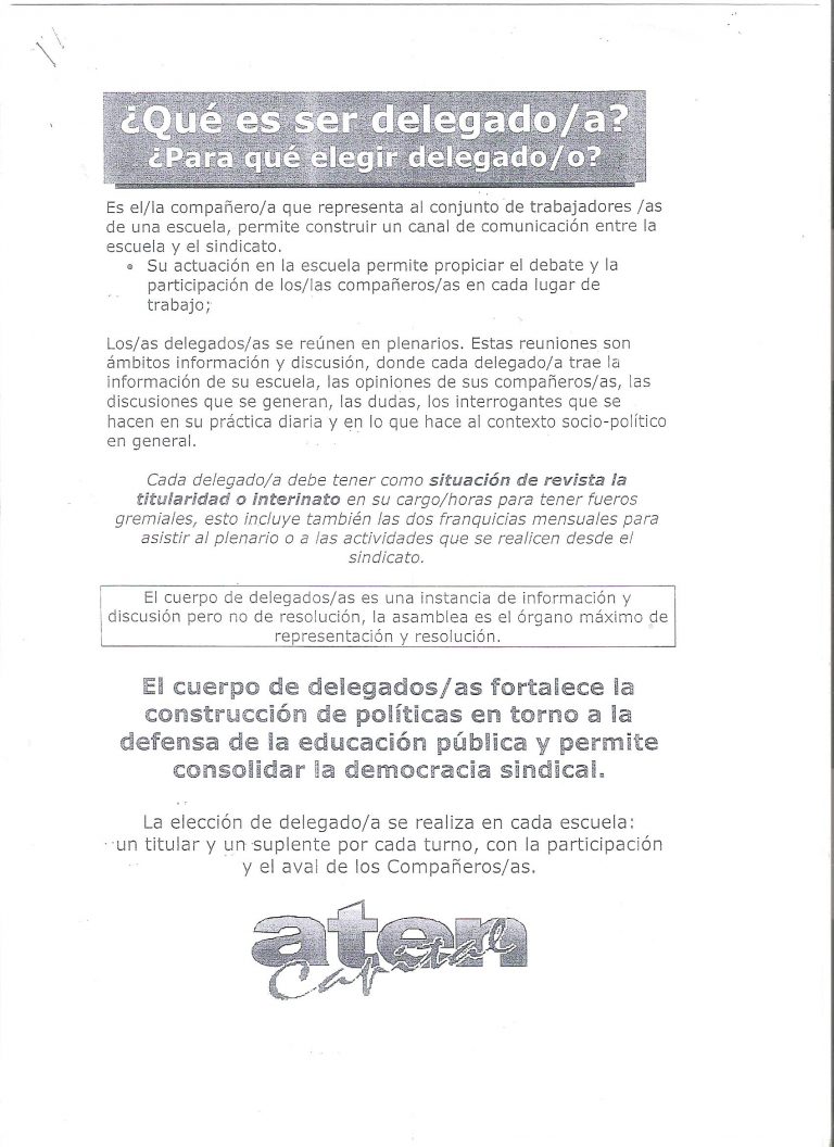 Lee más sobre el artículo Elección de DELEGADOS Y DELEGADAS en todos los lugares de trabajo