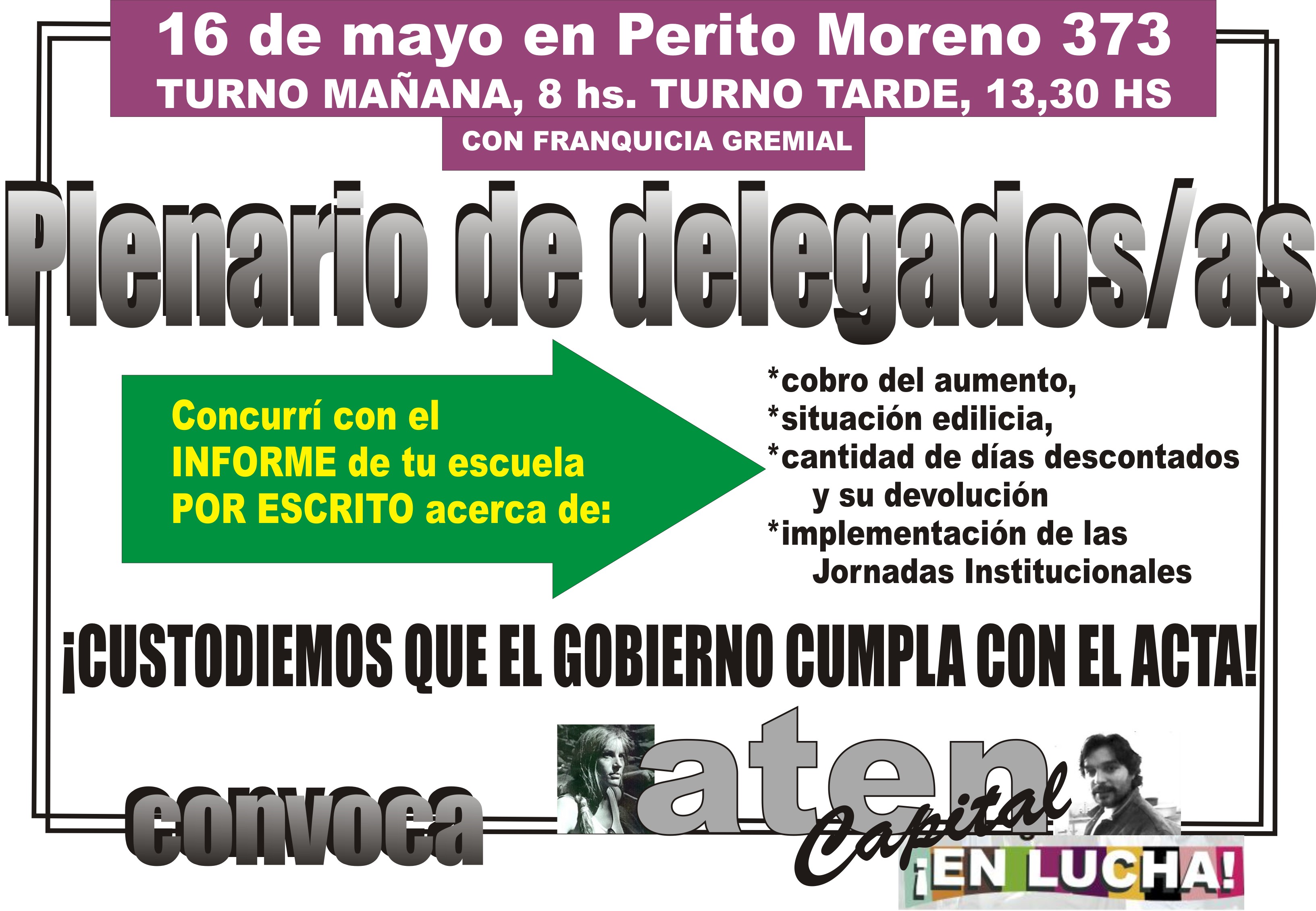 En este momento estás viendo 16 DE MAYO: PLENARIO DE DELEGADAS/OS
