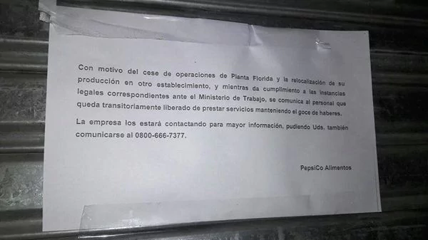 Lee más sobre el artículo Toda la solidaridad con los trabajadores de Pepsico