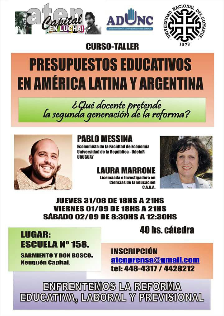 Lee más sobre el artículo CURSO-TALLER: LOS PRESUPUESTOS EDUCATIVOS DE AMÉRICA LATINA Y ARGENTINA
