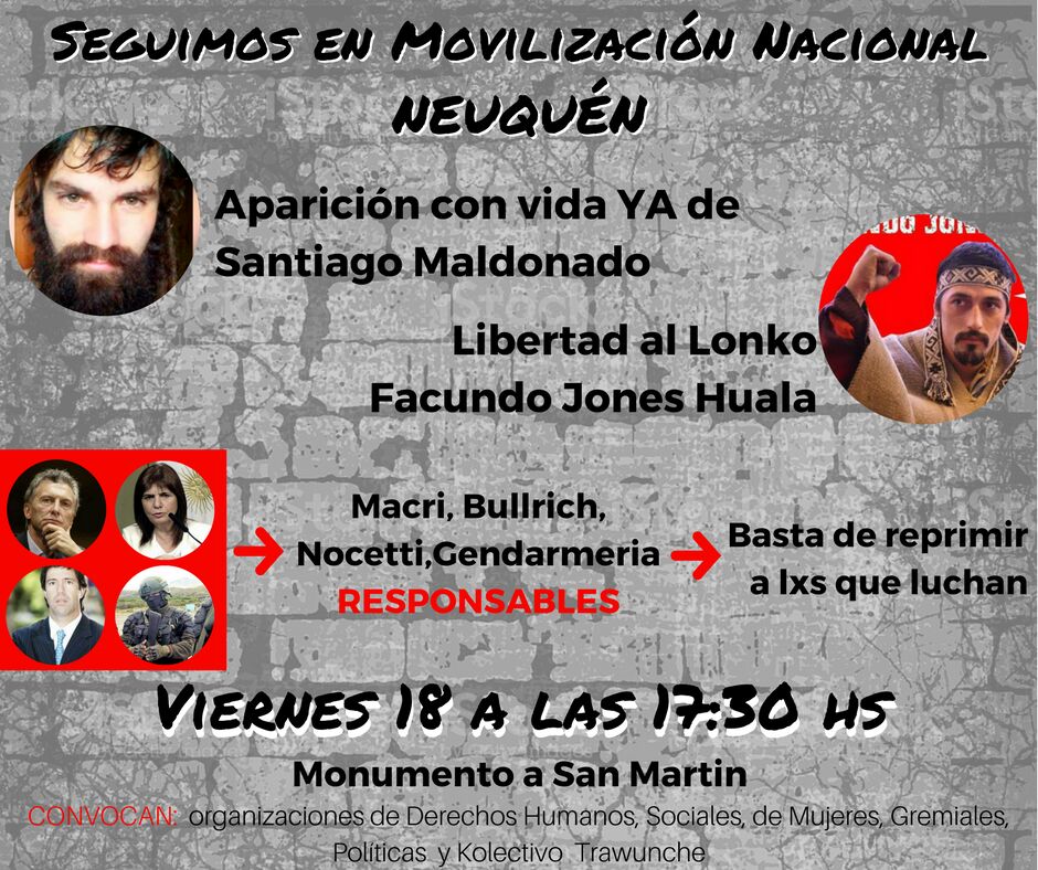 Lee más sobre el artículo Seguimos exigiendo: APARICIÓN CON VIDA DE SANTIAGO MALDONADO