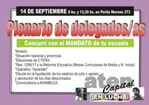 Lee más sobre el artículo PLENARIO DE DELEGADOS/AS DE ATEN CAPITAL