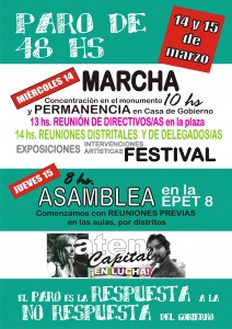 Lee más sobre el artículo PARO DE 48 HS. EL 14 Y 15 DE MARZO