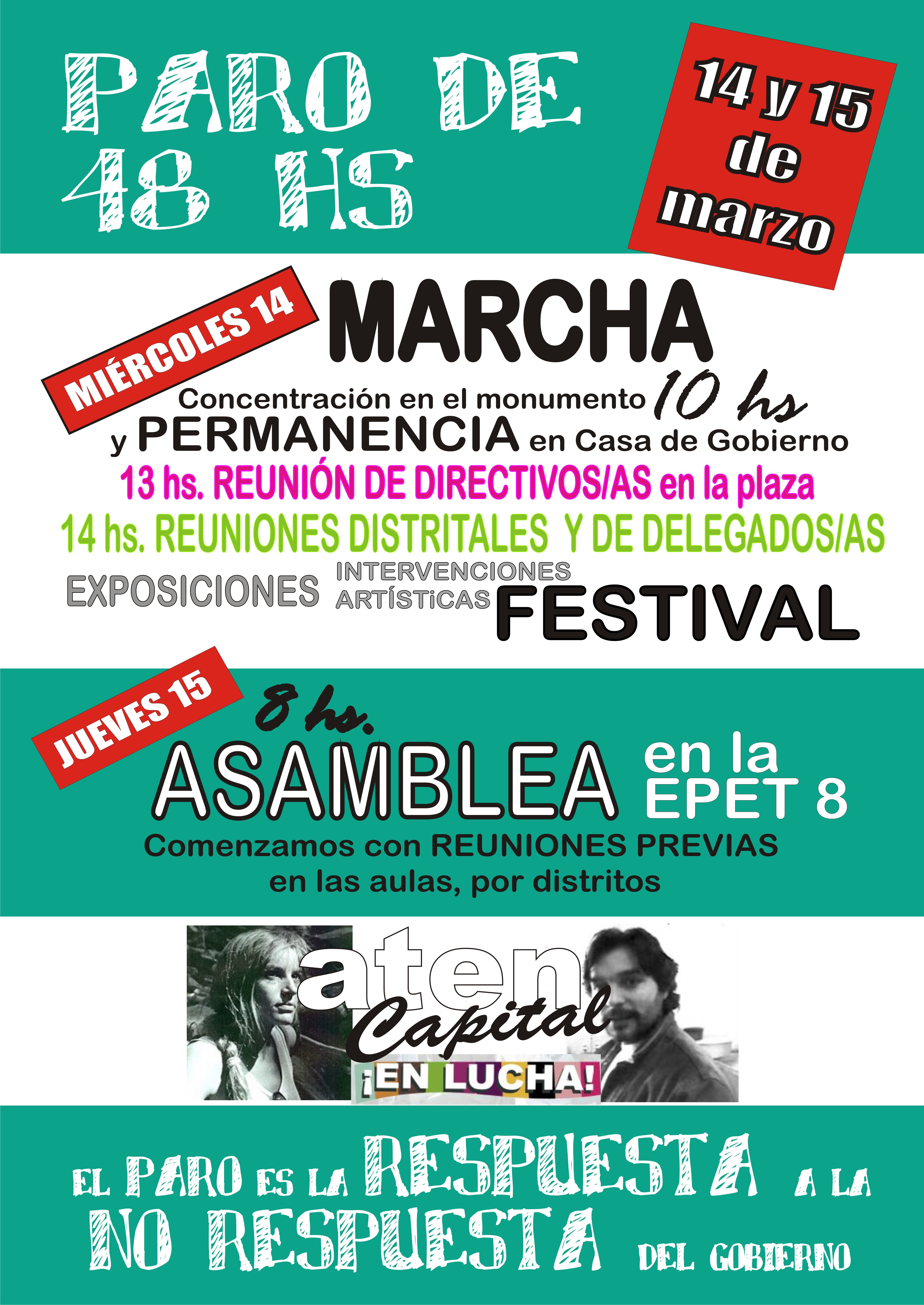 En este momento estás viendo PARO DE 48 HS. EL 14 Y 15 DE MARZO