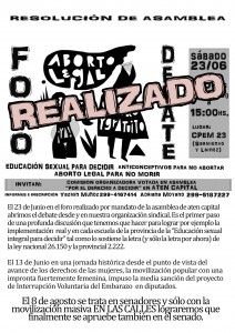 Lee más sobre el artículo BOLETINES del «FORO por el DERECHO a DECIDIR» votado por la asamblea de ATEN CAPITAL