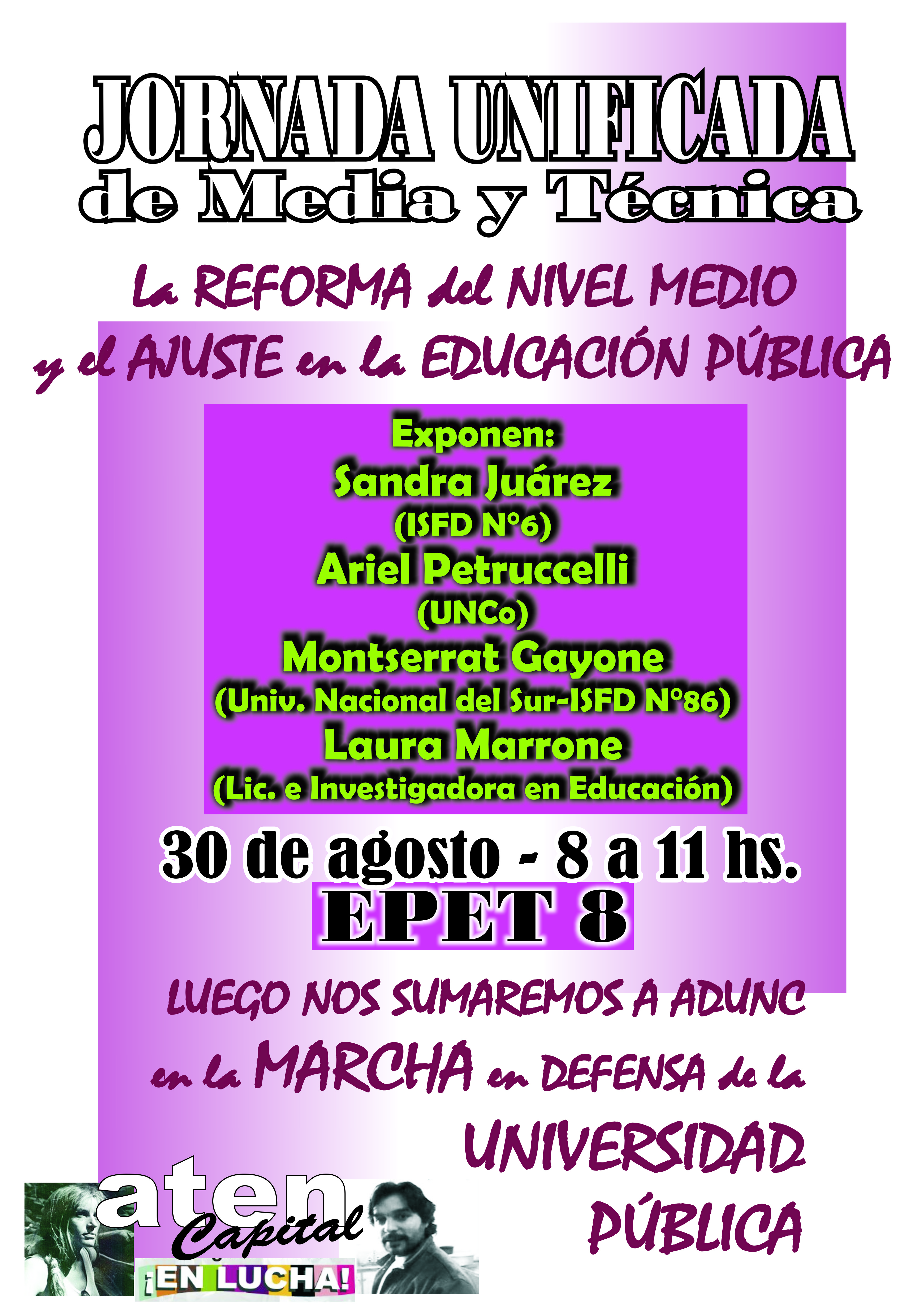 En este momento estás viendo JORNADA DE LUCHA EN DEFENSA DE LA EDUCACIÓN PÚBLICA