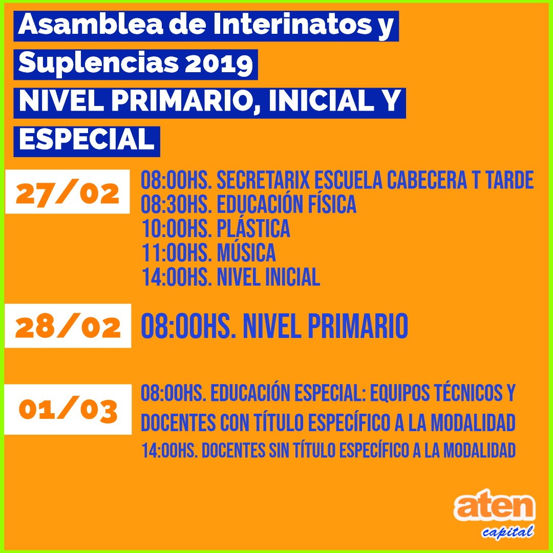 Lee más sobre el artículo Cronograma de asambleas para nivel primario y medio