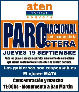 Lee más sobre el artículo Paro nacional en el marco de la CTERA