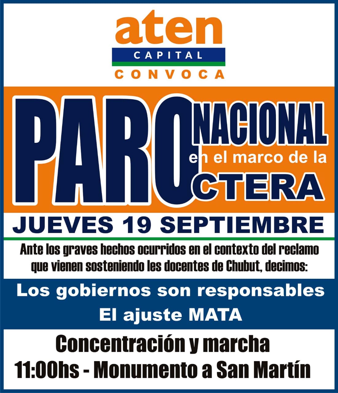 En este momento estás viendo Paro nacional en el marco de la CTERA