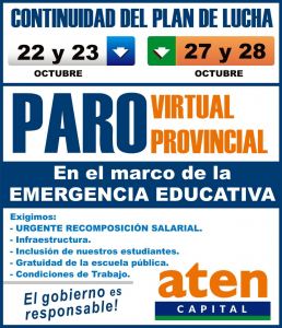 Lee más sobre el artículo PARO VIRTUAL PROVINCIAL
