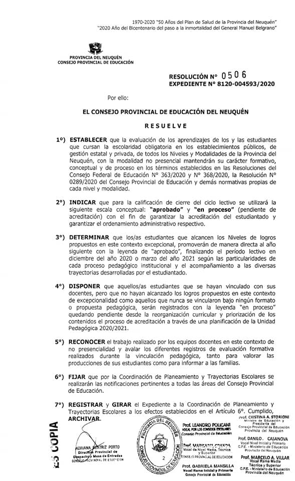RESOL. 503, 504, 505, 506. UNIDAD PEDAGÓGICA 2020-21 9