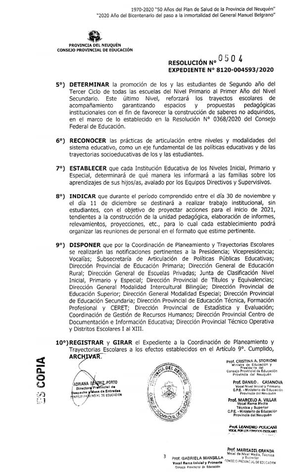 RESOL. 503, 504, 505, 506. UNIDAD PEDAGÓGICA 2020-21 4