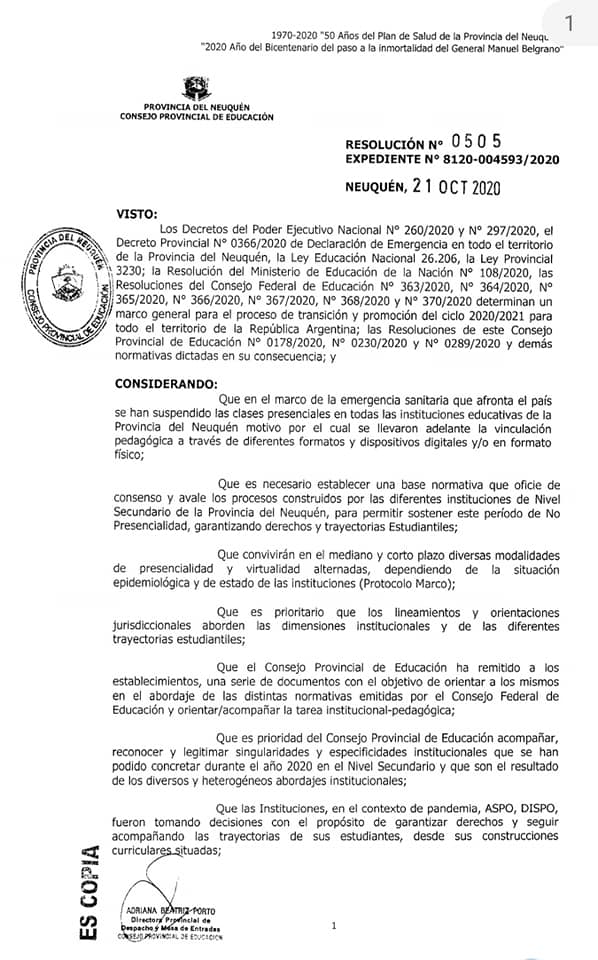 RESOL. 503, 504, 505, 506. UNIDAD PEDAGÓGICA 2020-21 5
