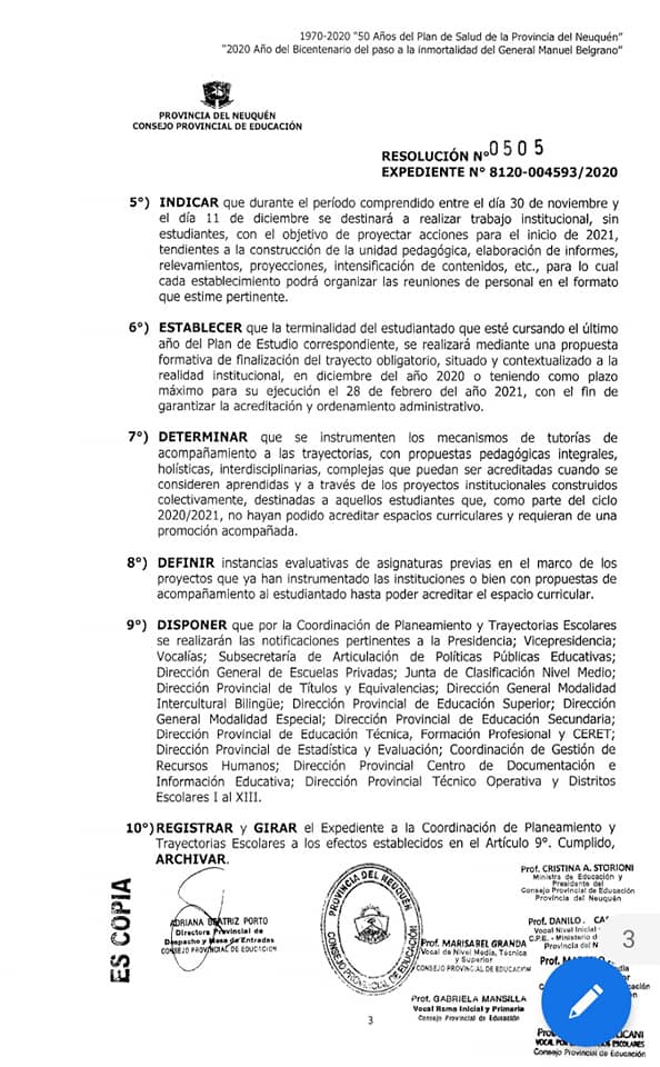 RESOL. 503, 504, 505, 506. UNIDAD PEDAGÓGICA 2020-21 7