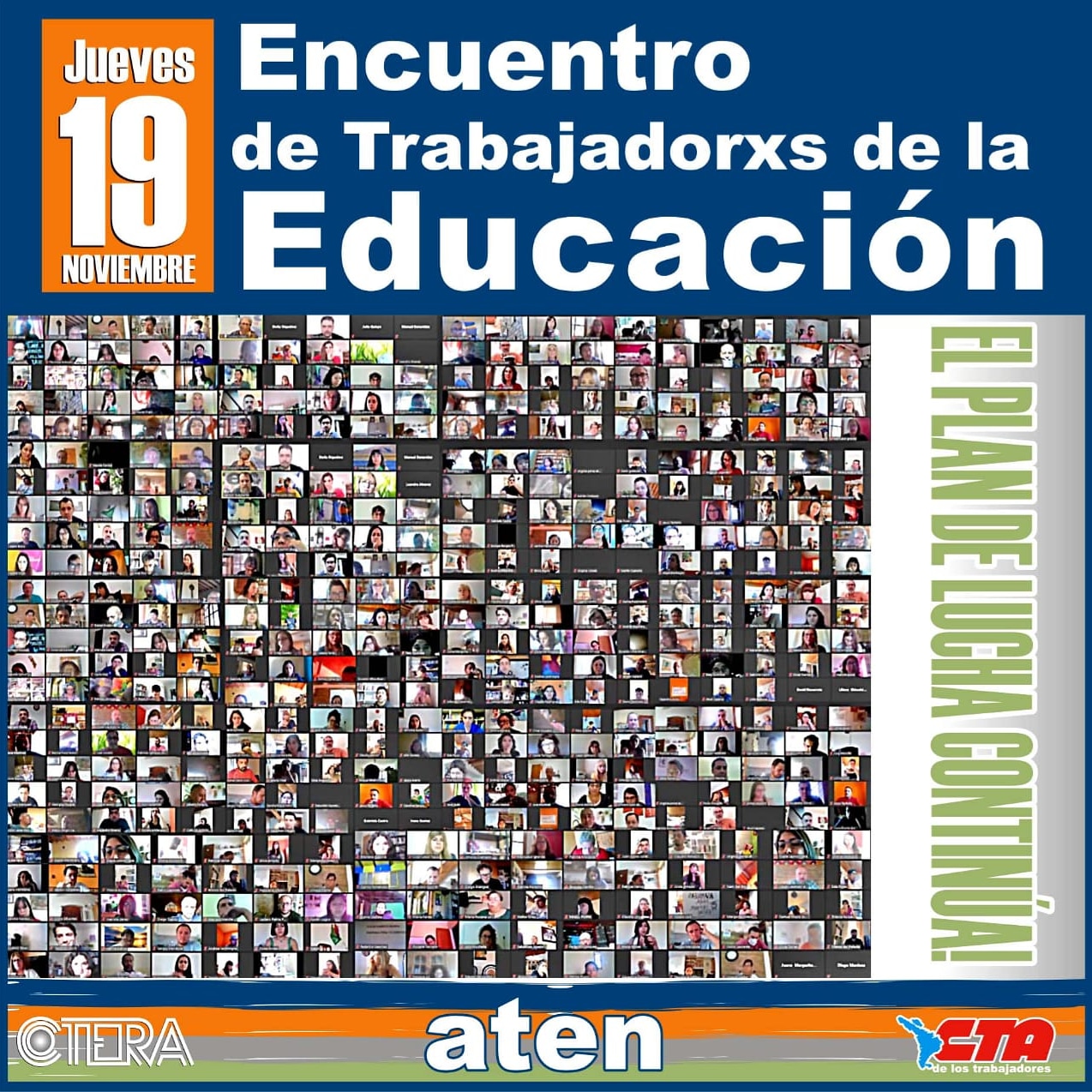 En este momento estás viendo MASIVO ENCUENTRO VIRTUAL DE TRABAJADORXS DE LA EDUCACIÓN!