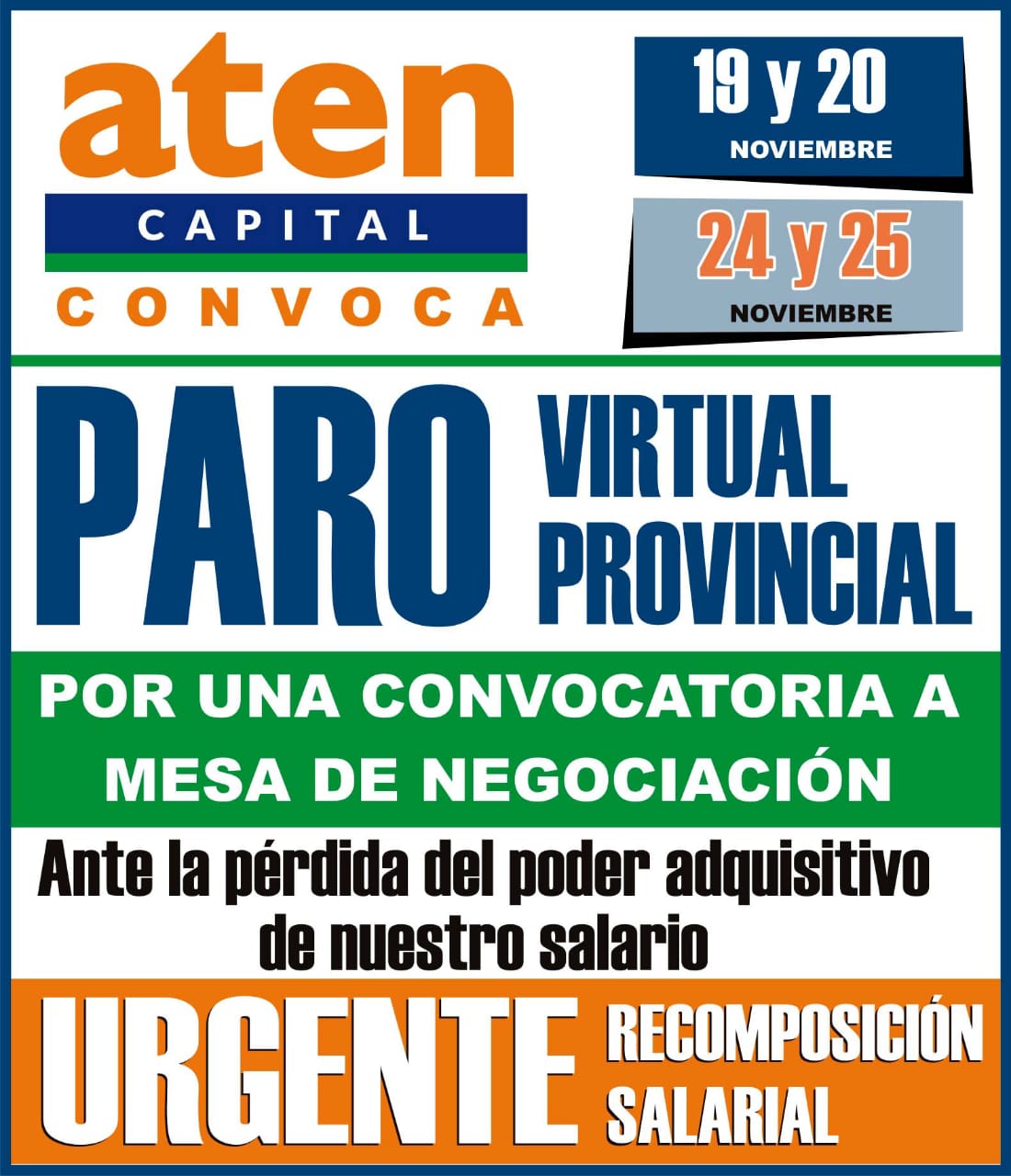 En este momento estás viendo PARO VIRTUAL PROVINCIAL Urgente convocatoria a mesa de negociación