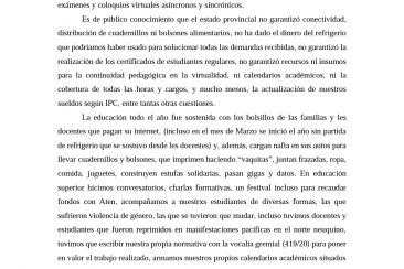 PRONUNCIAMIENTO PÚBLICO DE LOS ISFD DE LA PROVINCIA Los actos escolares son construcciones institucionales colectivas, que reflejan el final de los procesos político-pedagógicos llevados adelante durante el año.