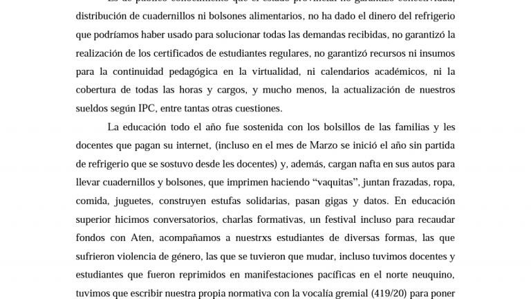 PRONUNCIAMIENTO PÚBLICO DE LOS ISFD DE LA PROVINCIA Los actos escolares son construcciones institucionales colectivas, que reflejan el final de los procesos político-pedagógicos llevados adelante durante el año.