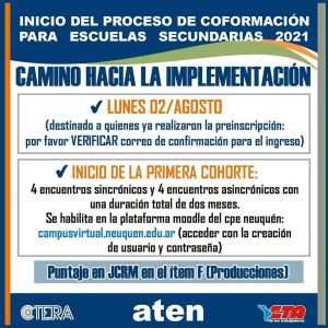 Lee más sobre el artículo INICIO DEL PROCESO DE COFORMACION PARA ESCUELAS SECUNDARIAS 2021