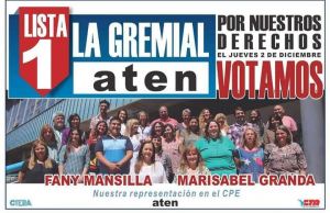 Lee más sobre el artículo EL 2 DE DICIEMBRE, VOTAMOS LA LISTA 1 Consultá el padrón para saber dónde votás