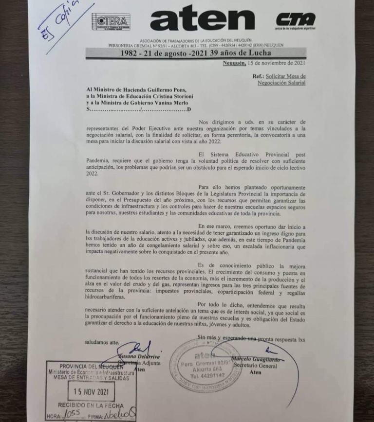 Lee más sobre el artículo URGENTE CONVOCATORIA A MESA DE NEGOCIACIÓN